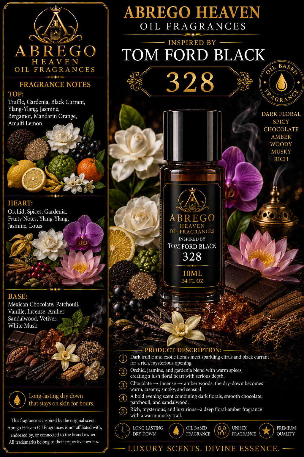 328 - Inspired by Tom Ford Black | 10ML Oil Fragrance