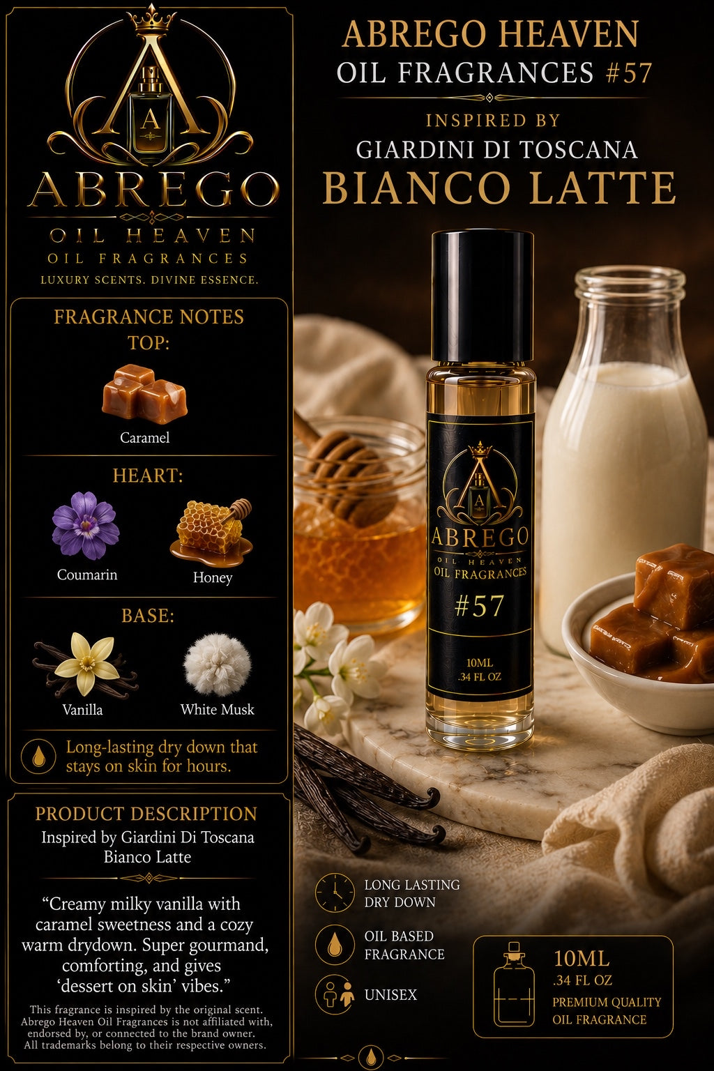 #57 — Inspired by Bianco Latte | Unisex Fragrance Oil | 10 mL