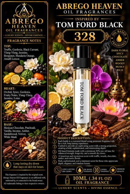 328 - Inspired by Tom Ford Black | 10ML Oil Fragrance