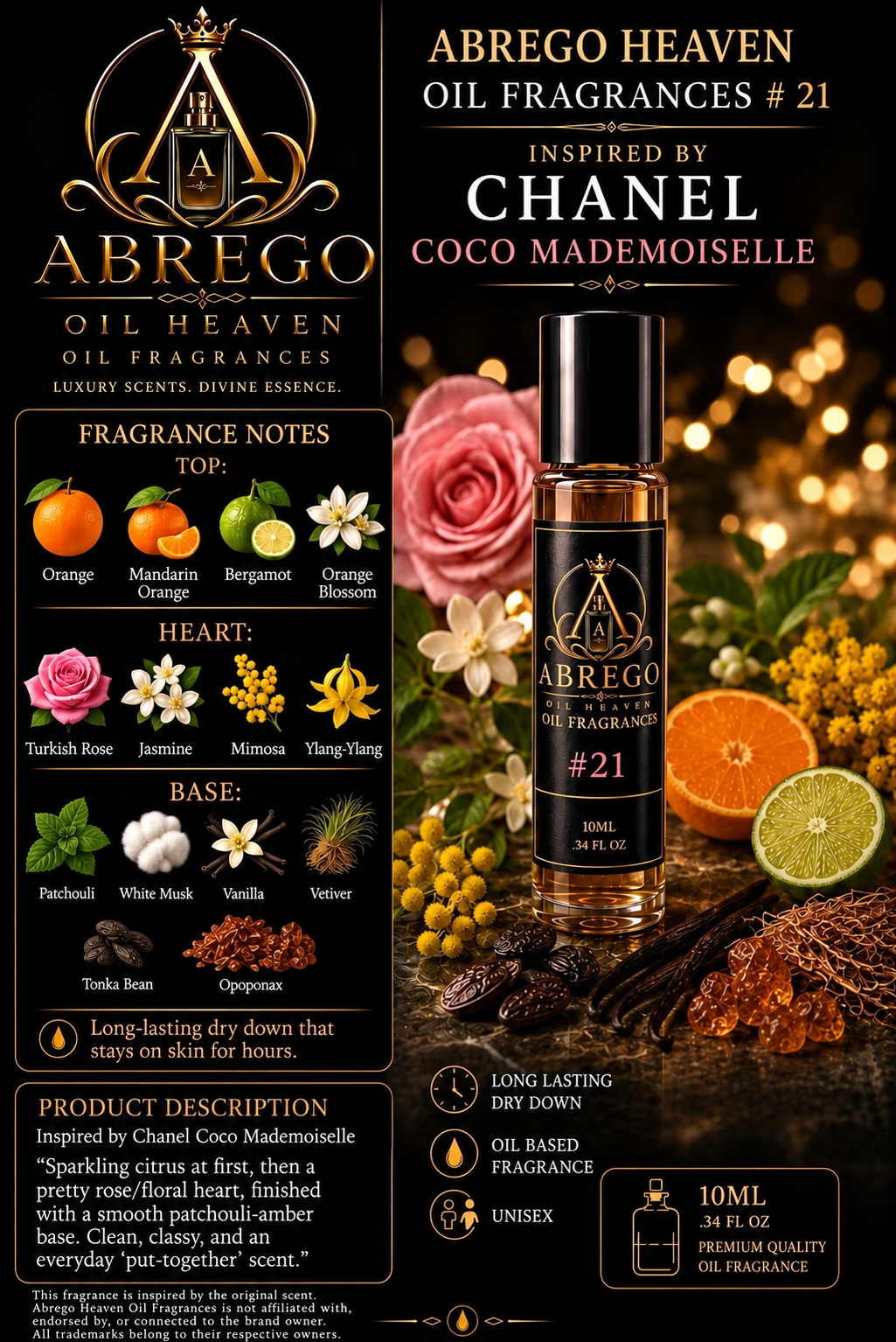 #21 — Inspired by Chanel Coco Mademoiselle | Fragrance Oil | 10 mL