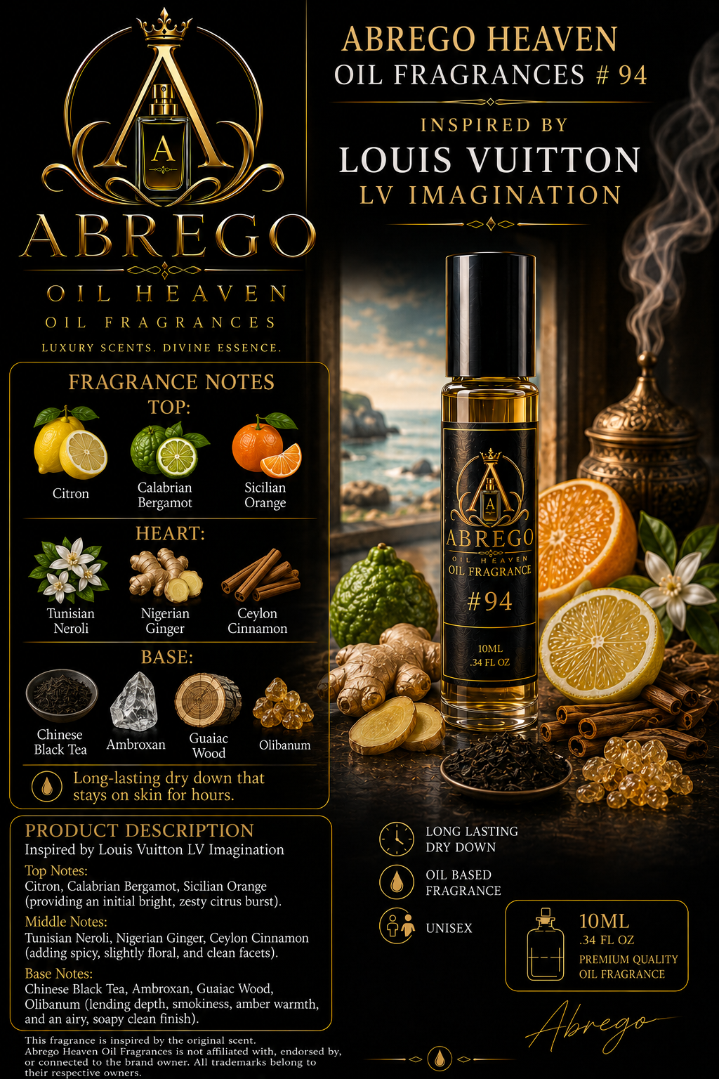#94 — Inspired by Louis Vuitton Imagination | Unisex Fragrance Oil | 10 mL