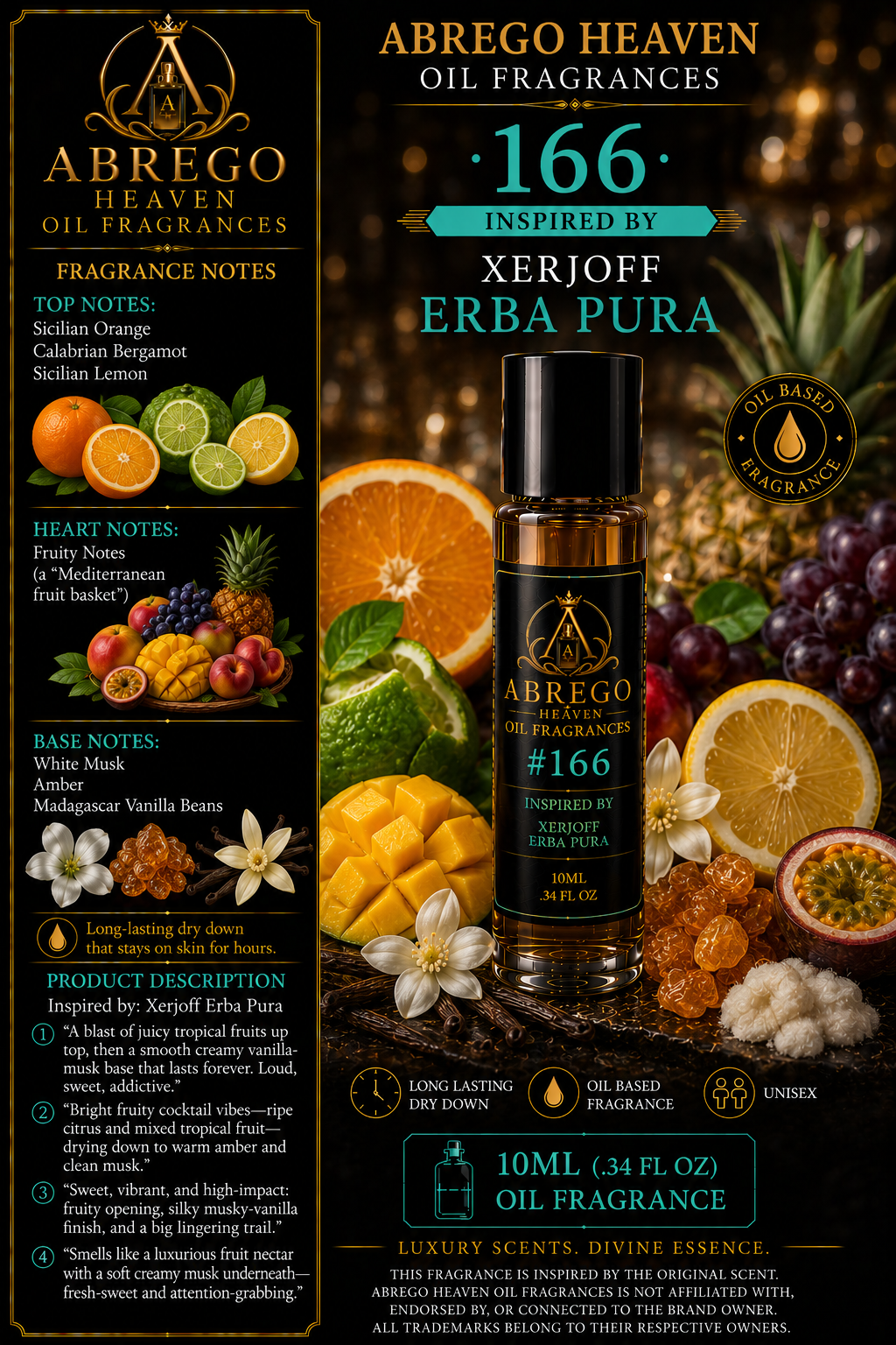 #166 — Inspired by Xerjoff Erba Pura | Unisex Fragrance Oil | 10 mL