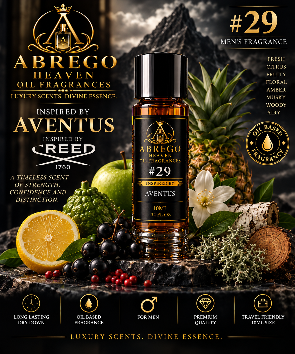 #29 — Inspired by Creed Aventus | Men’s Fragrance Oil | 10 mL