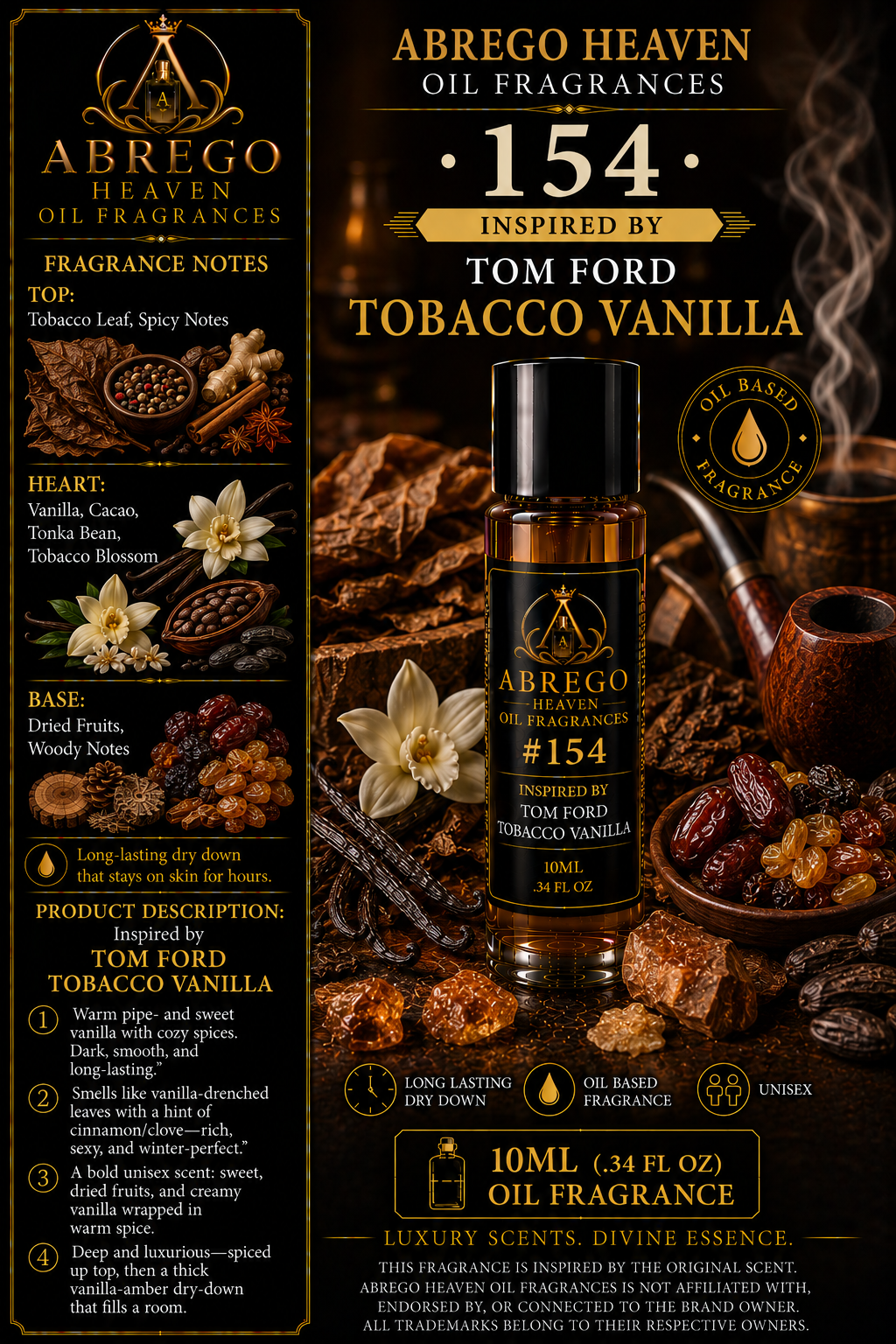 Abrego Heaven #154 - Inspired by Tom Ford Tobacco Vanillas