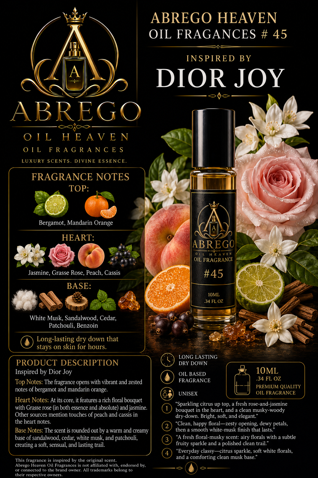 #45 — Inspired by Dior Joy | Unisex Fragrance Oil | 10 mL