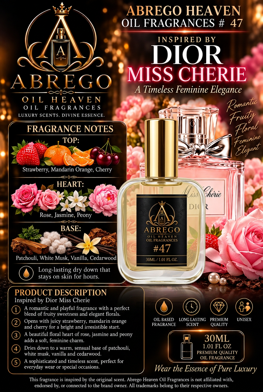 Miss Cherie #47 with your clear bottle and gold cap